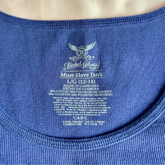 Faded Glory Navy Tank Top – Size Large - Picture 3 of 5